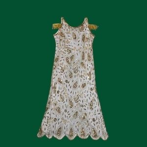 Vintage Gunit Fashions Gold Sequins Beaded Dress
